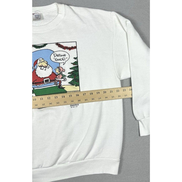 Vintage 90s Santa Christmas Shoebox Sz XL Crewneck Sweatshirt Delta Tag Made USA - Picture 4 of 10